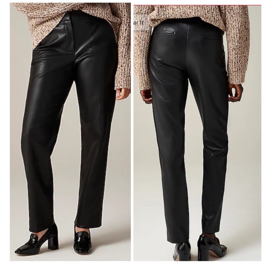 NWT J.Crew Kate Straight Leg Pant Faux Leather 6T